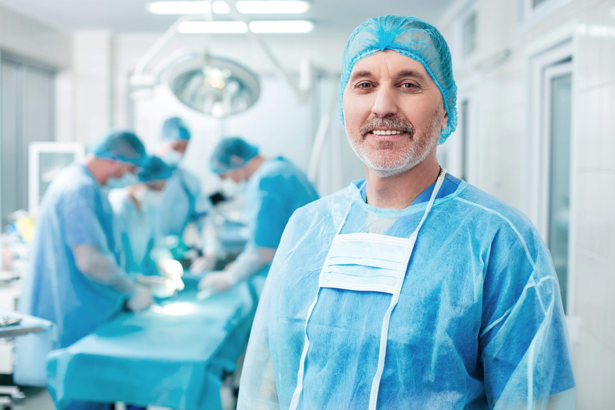 Happy surgeon preparing for a surgery